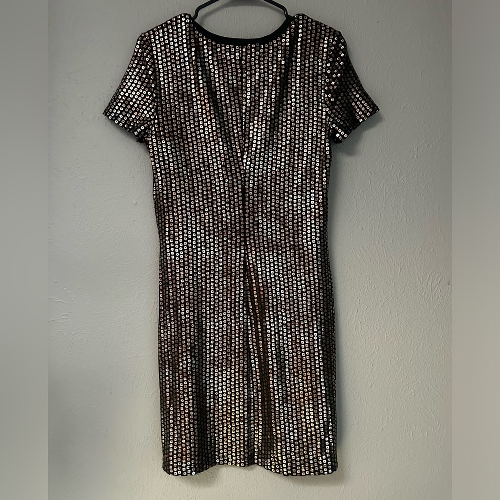 NWT Three dots dress, black/ gold Size M